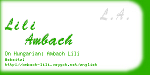 lili ambach business card